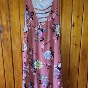 Eye Candy Floral Dress - Mauve and Multicolor
